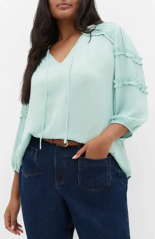 Drama Queen Ruffle Top by City Chic