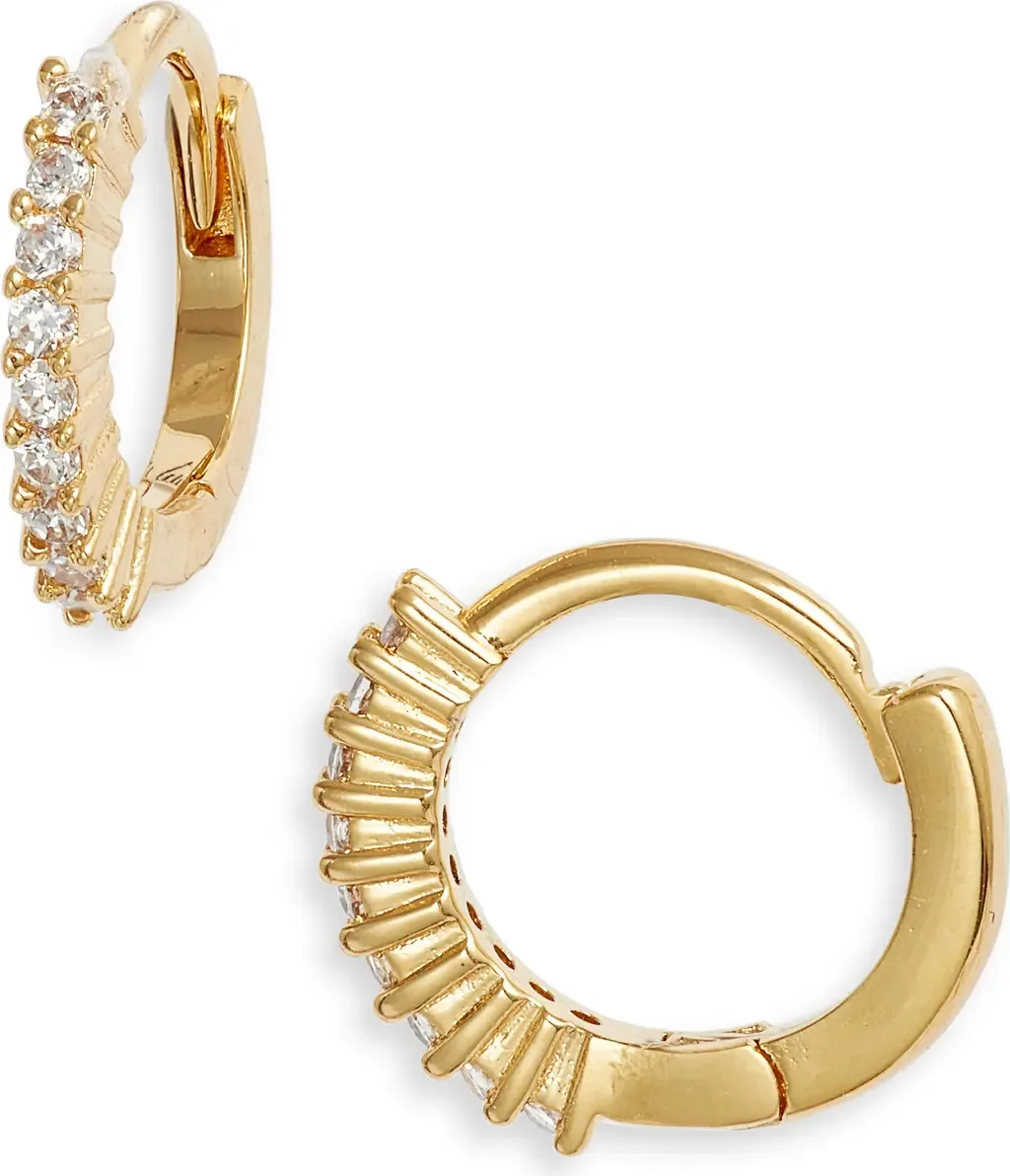 Cubic Zirconia Thin Huggie Hoop Earrings by Nordstrom