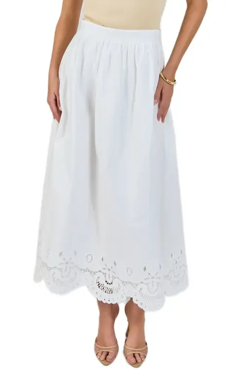 Embroidered Hem Cotton Skirt