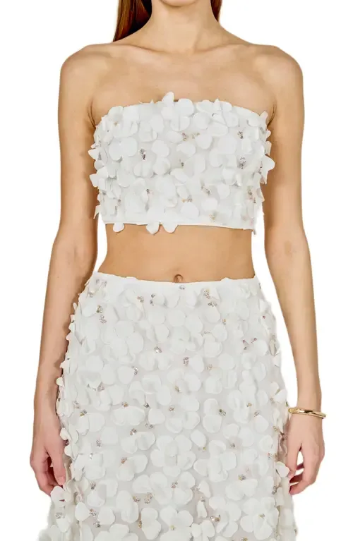 3D Floral Crop Bandeau Top by Endless Rose