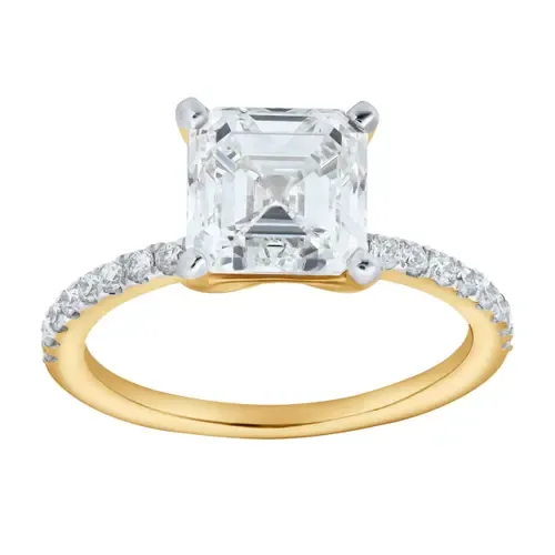 Ani 14K Yellow Gold Emerald Cut Lab Grown Diamond Engagement Ring - 2.7 ct by LuvMyJewelry