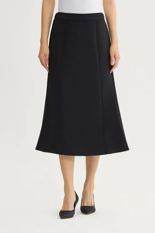 A-Line Stretch Deco Crepe Maxi Skirt by Ming Wang