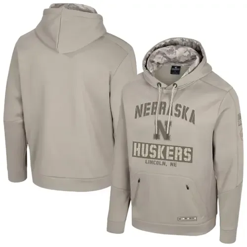 Colosseum Nebraska Huskers Operation Hat Trick Battalion Hoodie Sweatshirt by COLOSSEUM