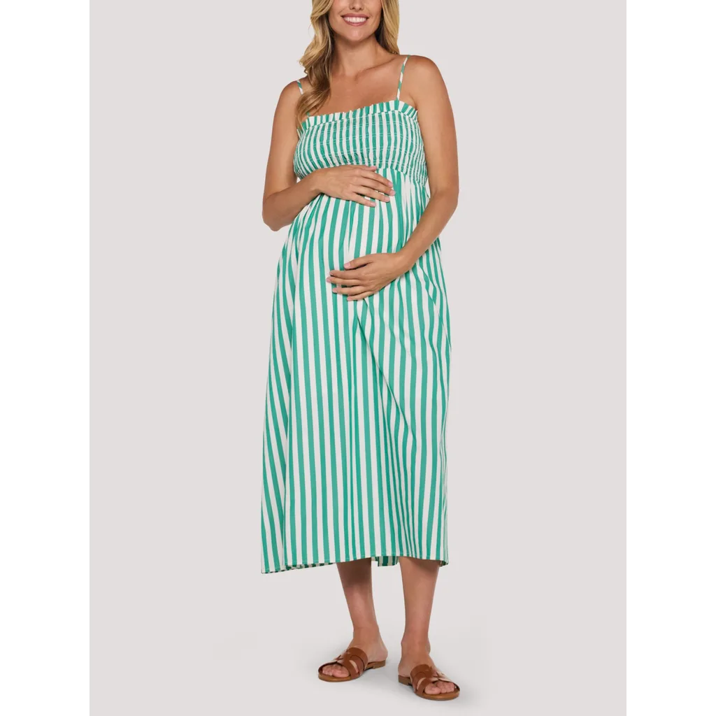 Smocked Maxi Dress with Removable Straps by MOTHERHOOD MATERNITY