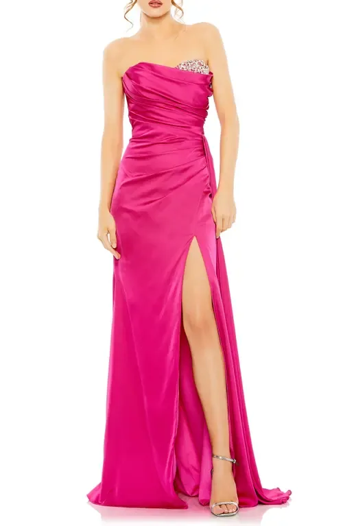 Embellished Satin Halter Gown with Sweetheart Neckline by Mac Duggal