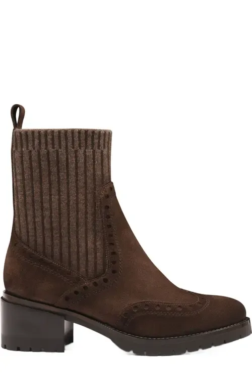 Suede Low-Heel Ankle Boot by Santoni