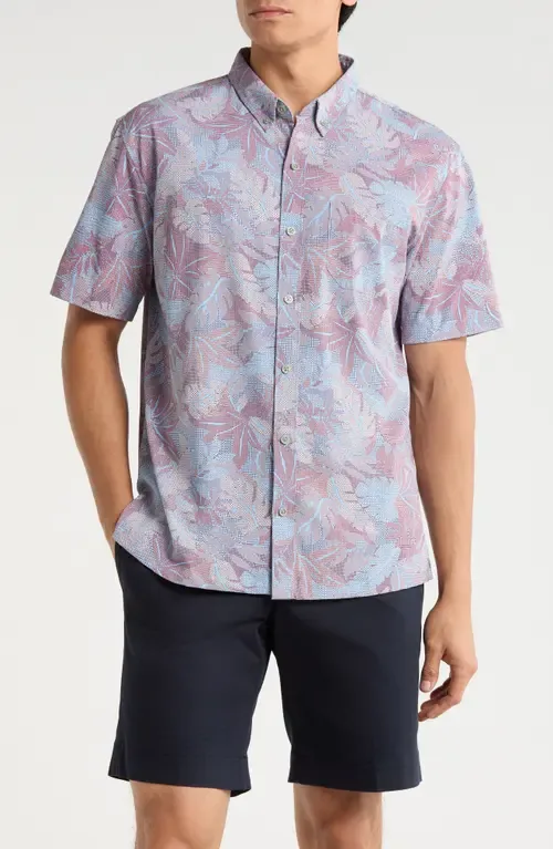 Aero Leaves Short Sleeve Button-Down Shirt by Tori Richard