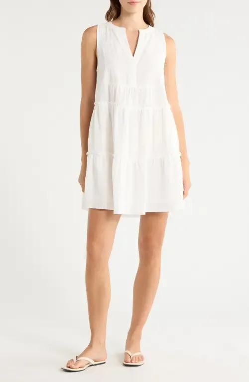 Tiered Cotton Seersucker Cover-Up Sundress by Elan