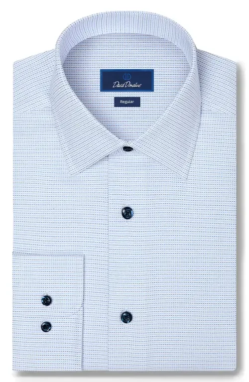 Regular Fit Micro Tic Cotton Dobby Dress Shirt by David Donahue