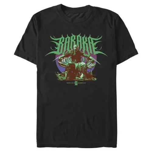 Baraka in Action Pose Short Sleeve Graphic T-Shirt in Black: Baraka Green by Mortal Kombat II