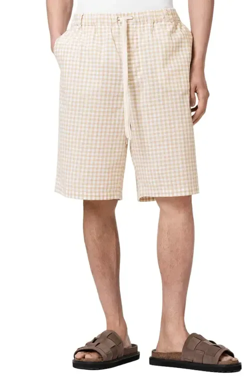 Rockland Gingham Check Cotton Drawstring Shorts by AllSaints