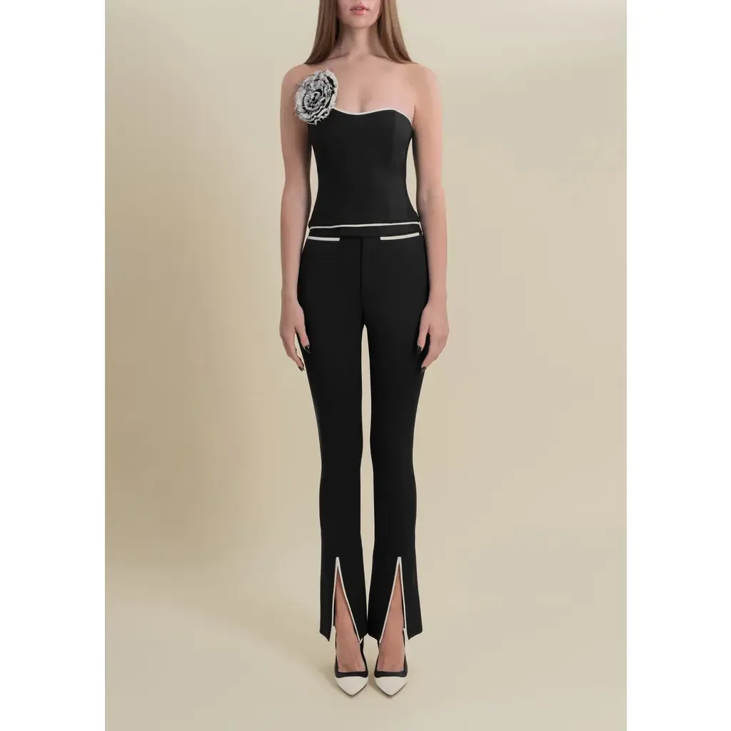 Helix Slim-Fit Mid-Rise Stretch Wool Pants by Contessa Mills