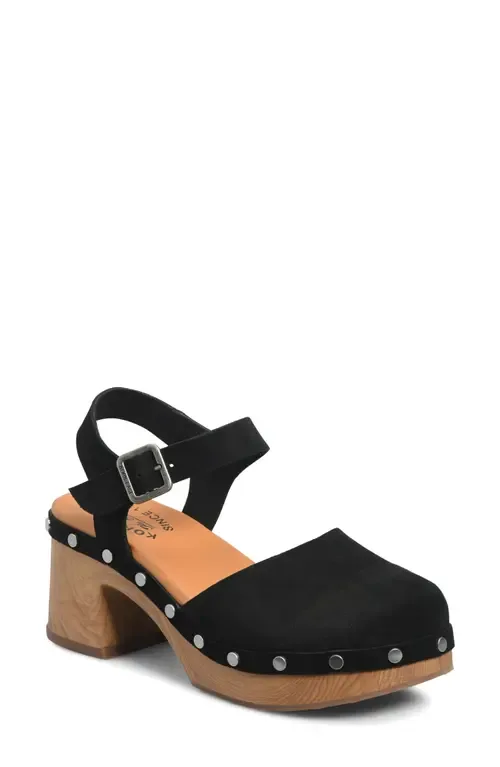 Tribecca Ankle Strap Platform Clog in Black Suede by Kork-Ease®
