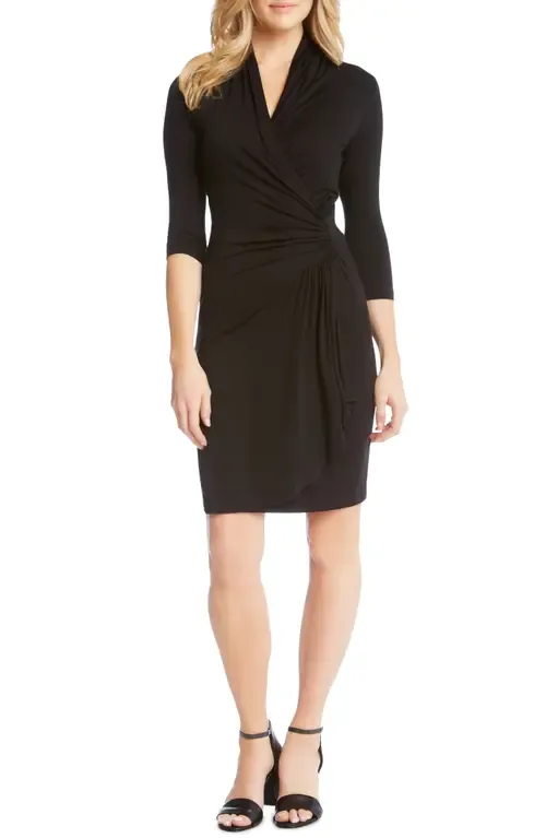 Cascade Faux Wrap Dress by Karen Kane