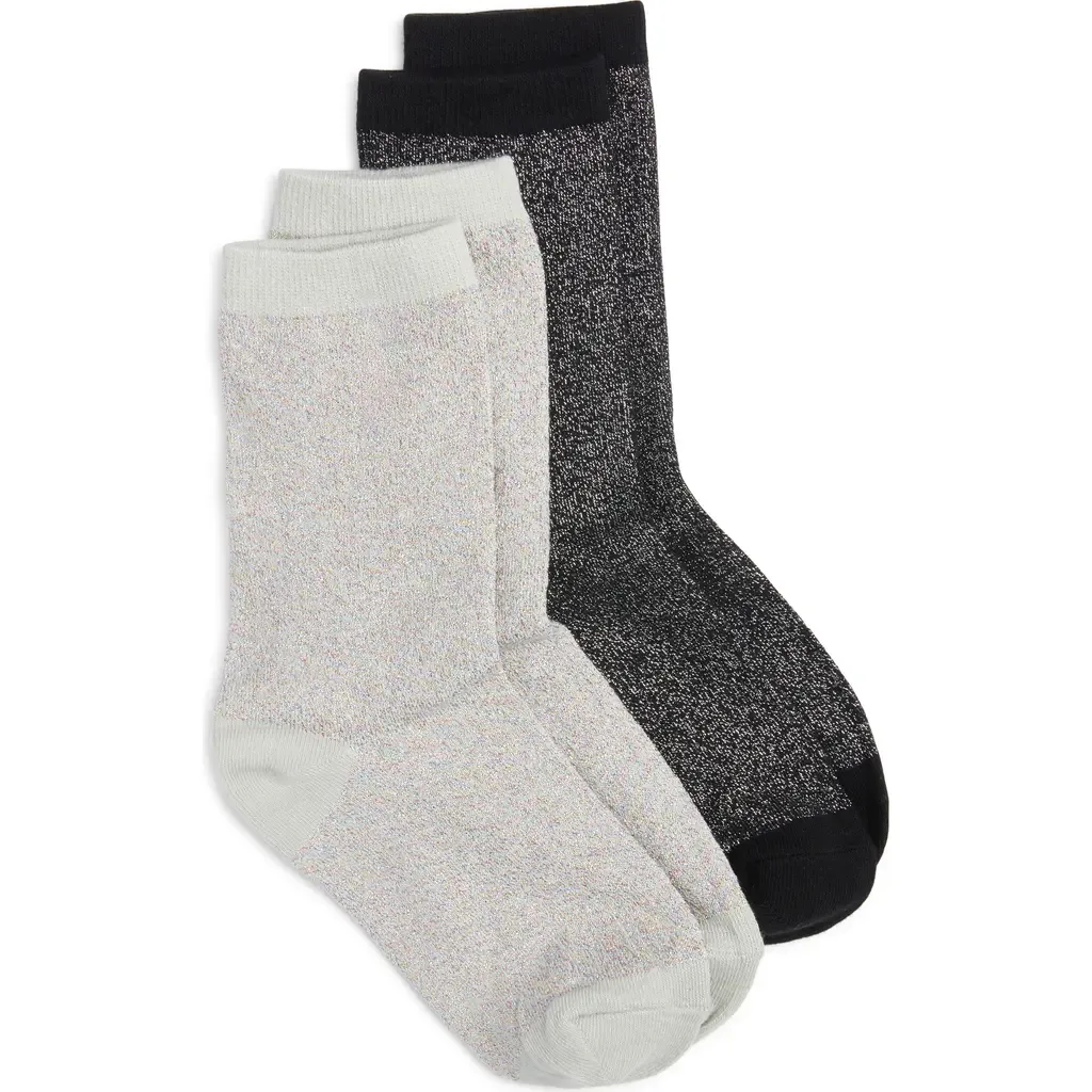 Assorted 2-Pack Metallic Crew Socks by HIGH HEEL JUNGLE