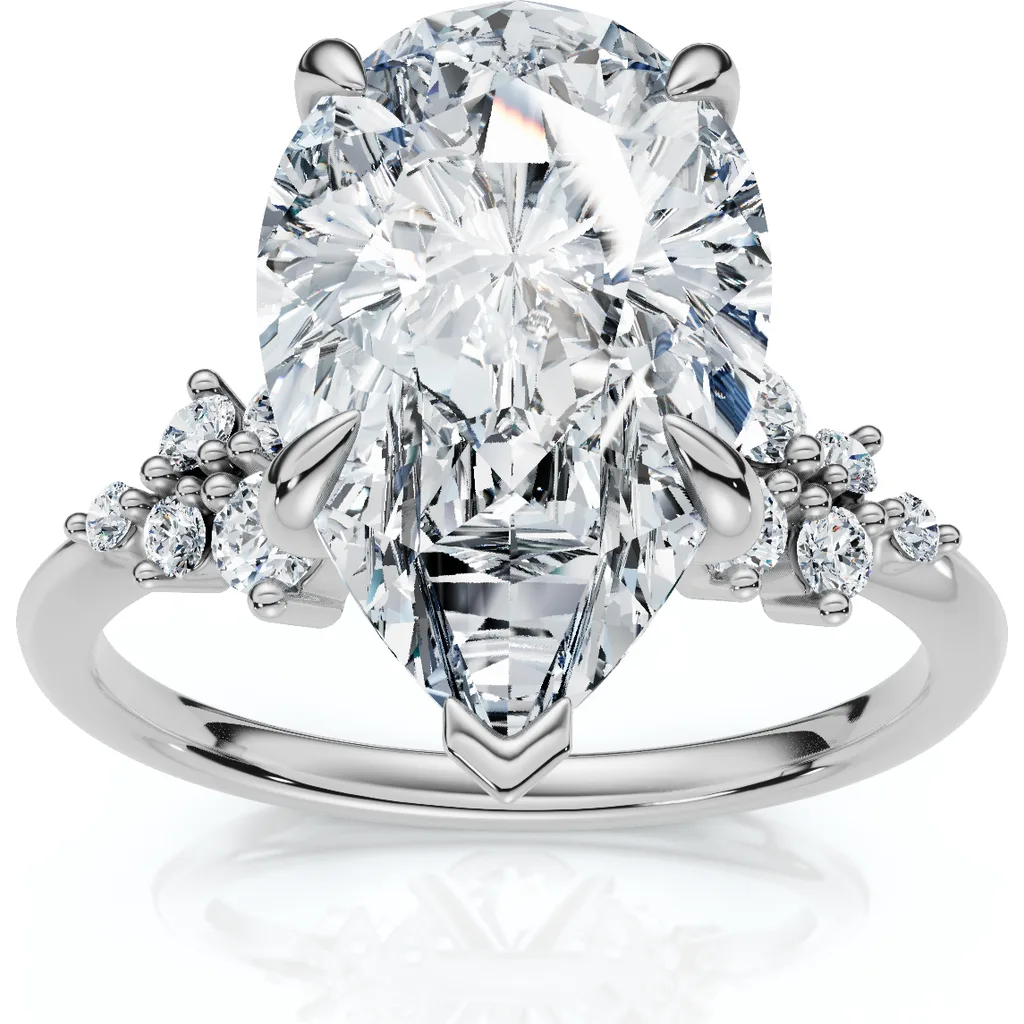 Certified 3 1/3Ct Pear Diamond Engagement Ring 14k Gold or Platinum Lab Grown by Bliss Diamond