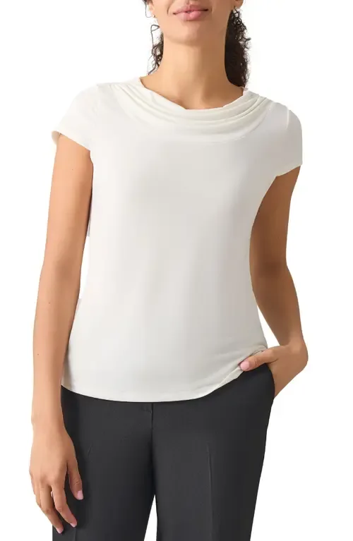 Cap Sleeve Cowl Neck Top by KASPER