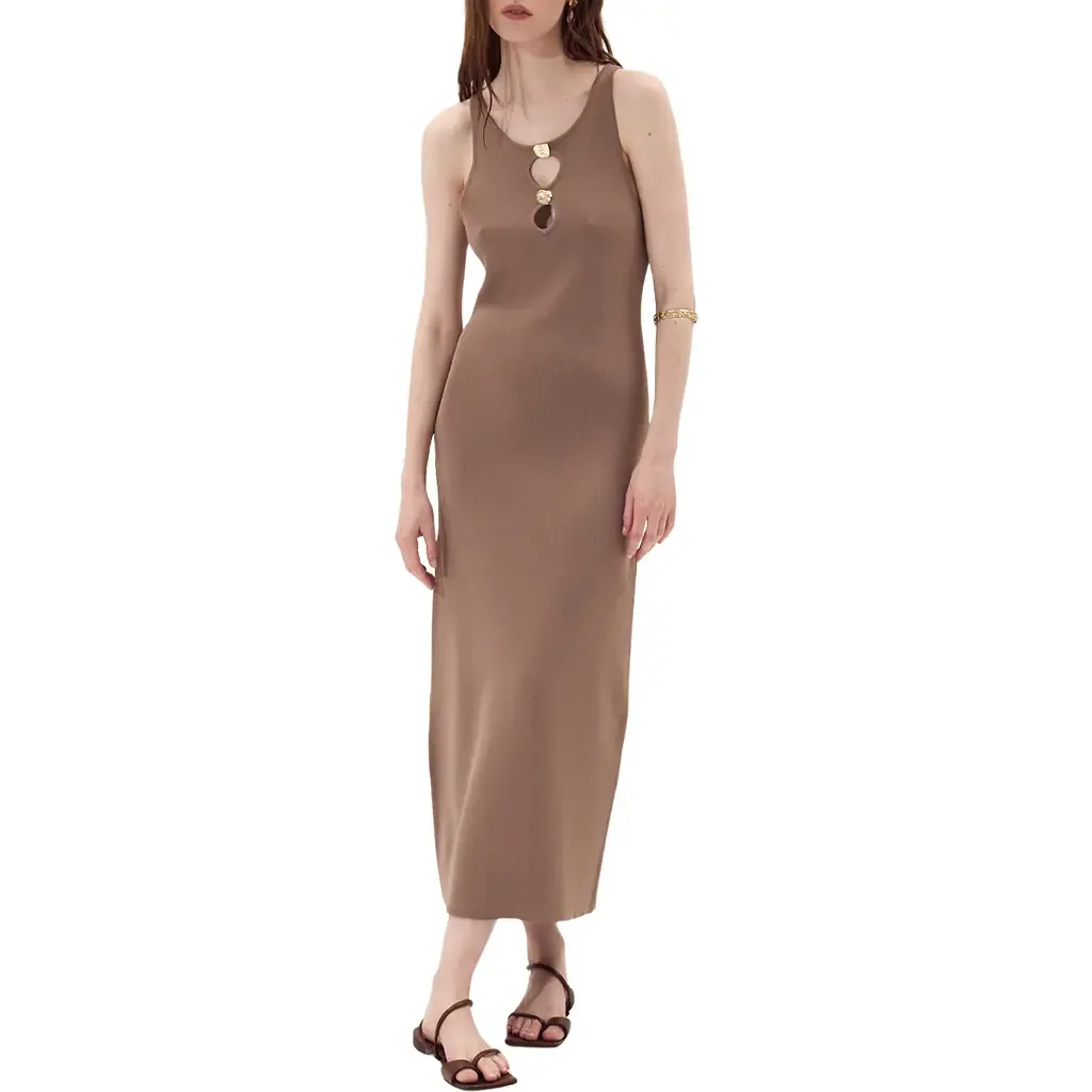 Lanzarote Sleeveless Knit Maxi Dress by DELUC