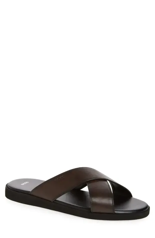 Darrel Crisscross Slide Sandal by BOSS
