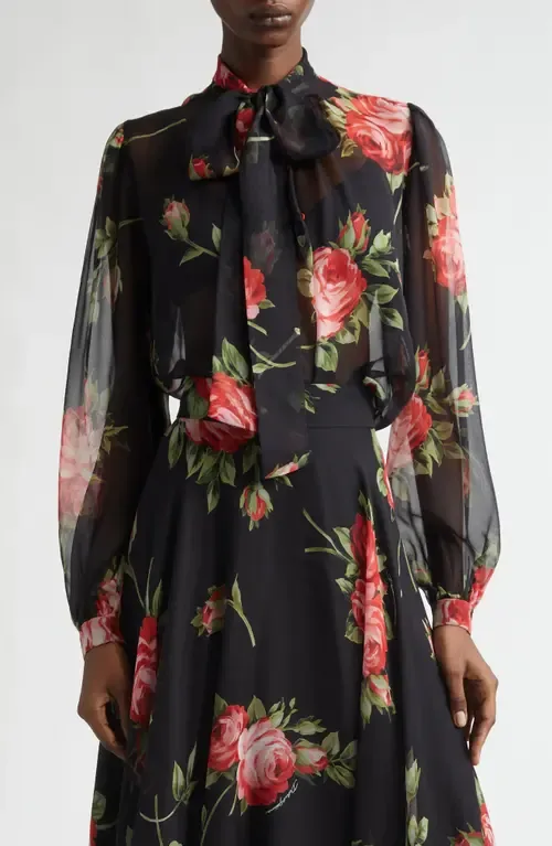 Silk Chiffon Top by Dolce&Gabbana