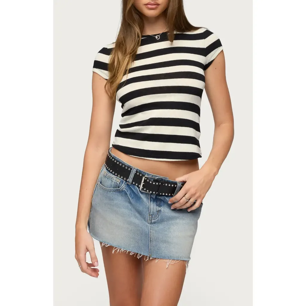 Annabeth Stripe Crop T-Shirt