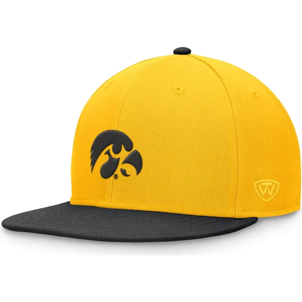 Top of the World Gold/Black Iowa Hawkeyes Rally Two-Tone Fitted Hat by TOP OF THE WORLD