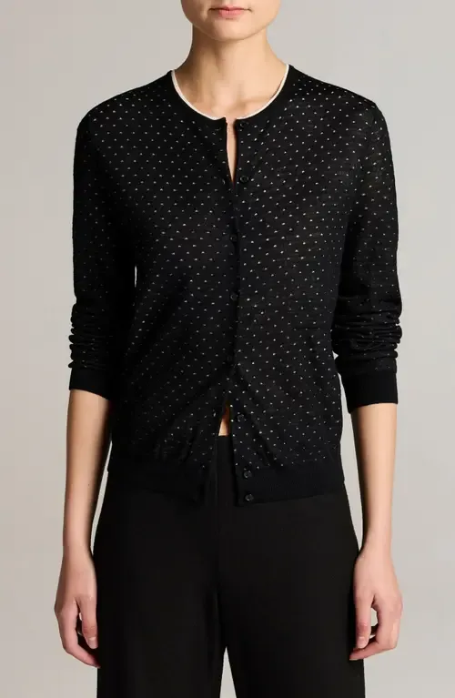 Dot Motif Wool Blend Cardigan by Vince