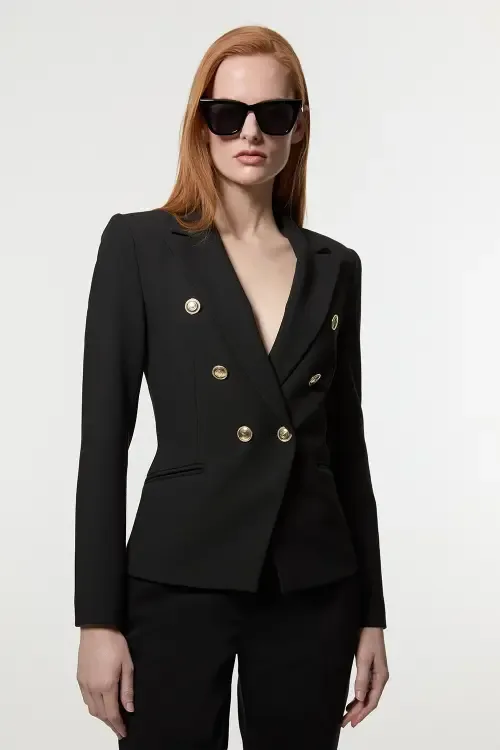 Tailored Button Military Blazer by Karen Millen