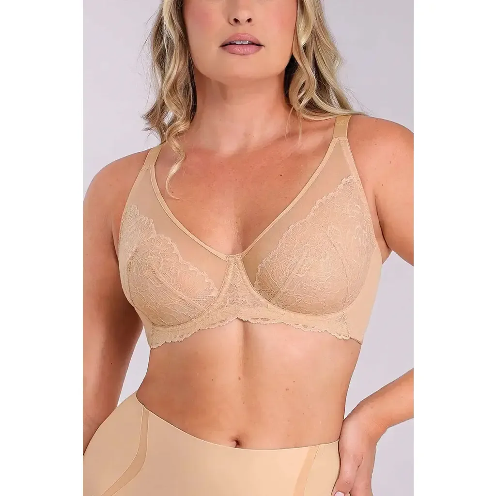 Supportive Unlined Lace Underwired Bra by Shapellx