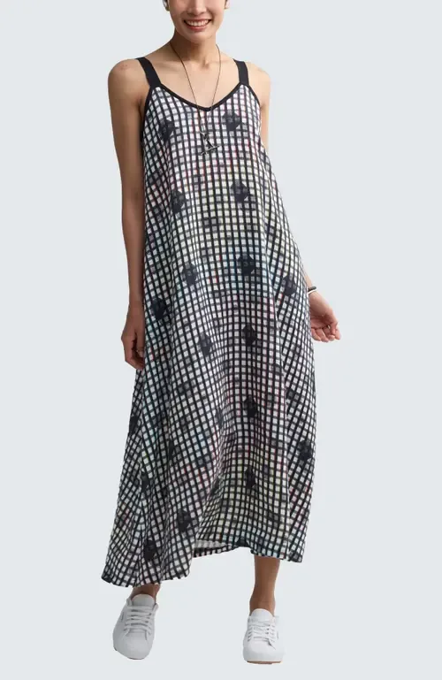 Nerida Neon Print Linen Maxi Dress by LUUKAA