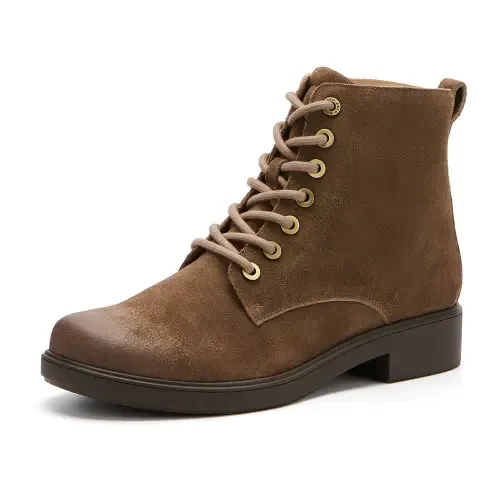 Compass Lace Boots in Dark Taupe Suede by ABEO
