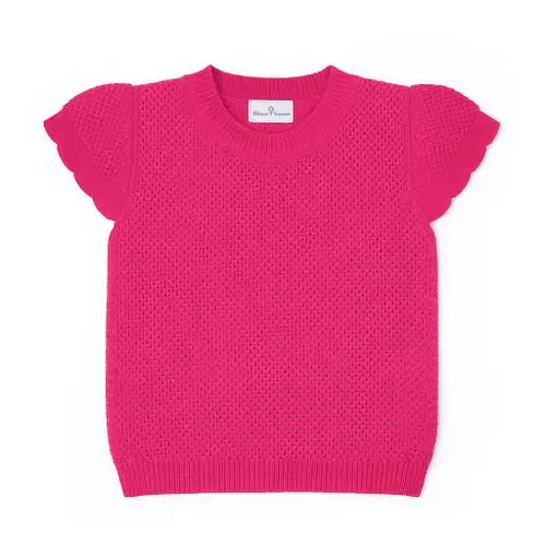 Short Sleeve Sweater with Scallop Edges by Florence Eiseman