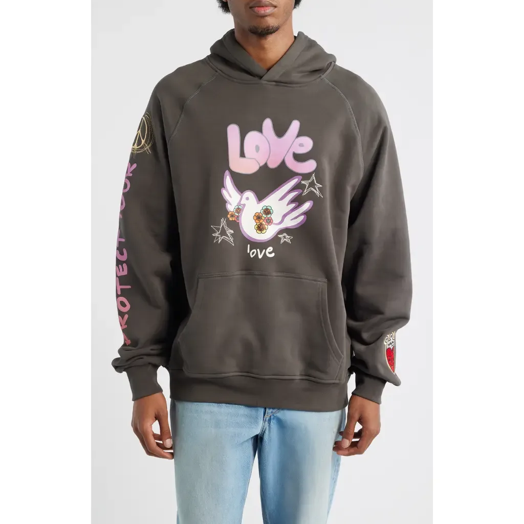 Sweet Bird Graphic Cotton Pullover Hoodie by VIC GARCIA WORLD
