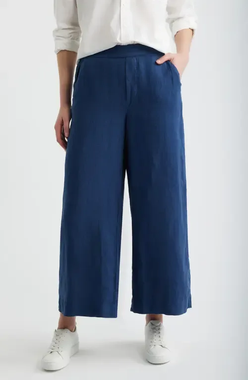 Maisie Wide Leg Crop Linen Pants by Frank & Eileen