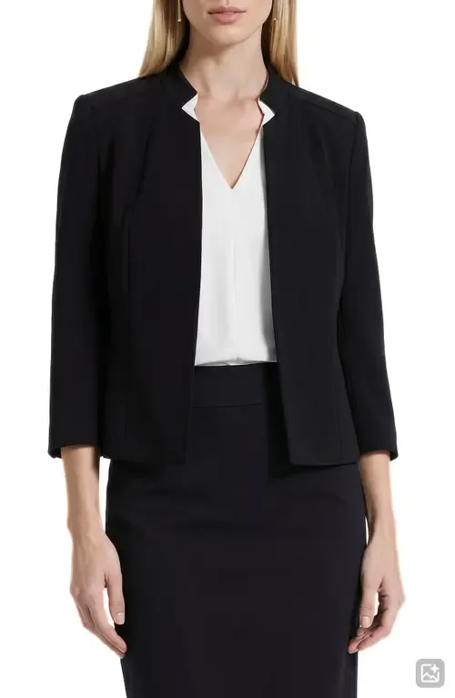 Crepe Open Front Jacket by Anne Klein