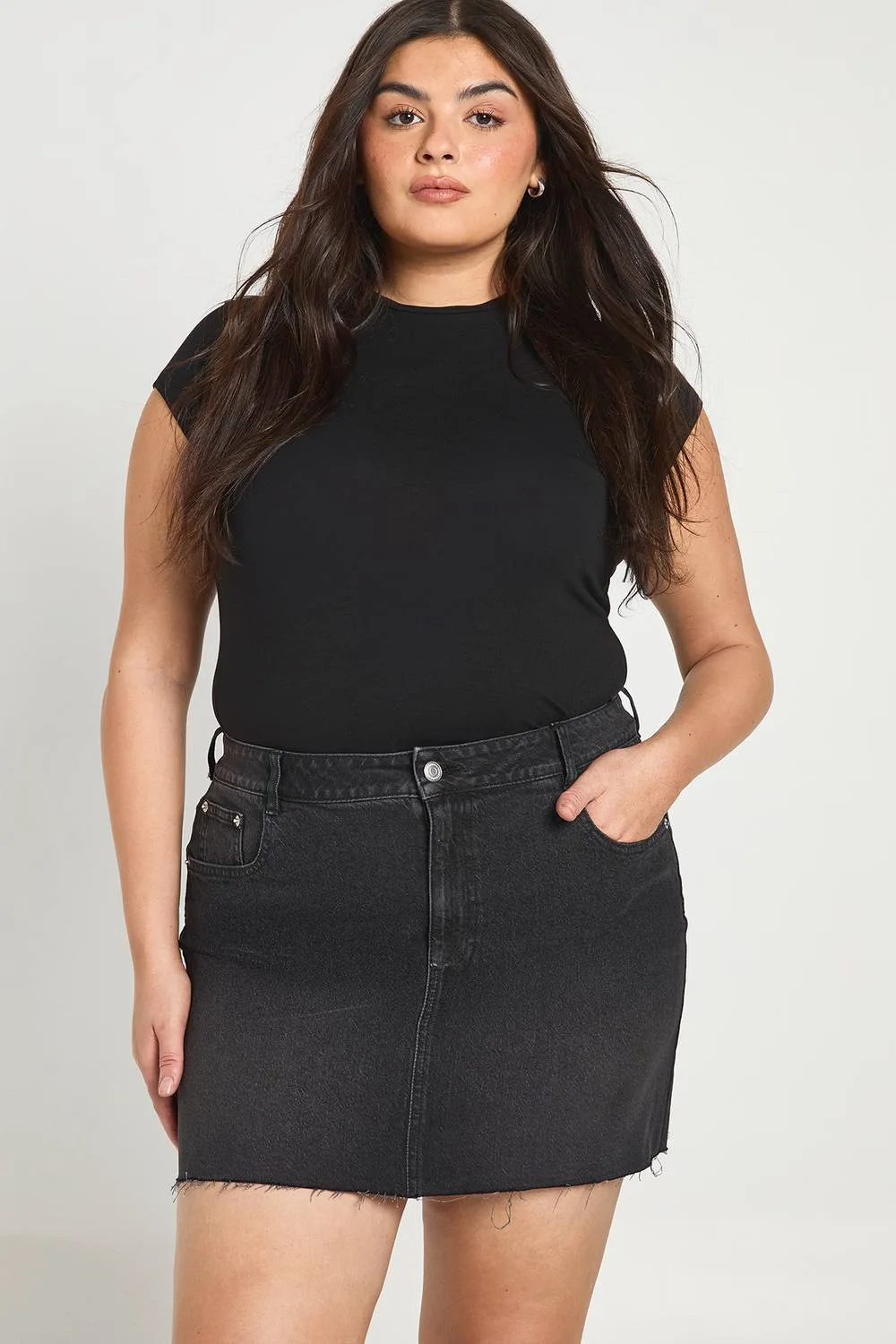 Denim Mini Skirt by boohoo