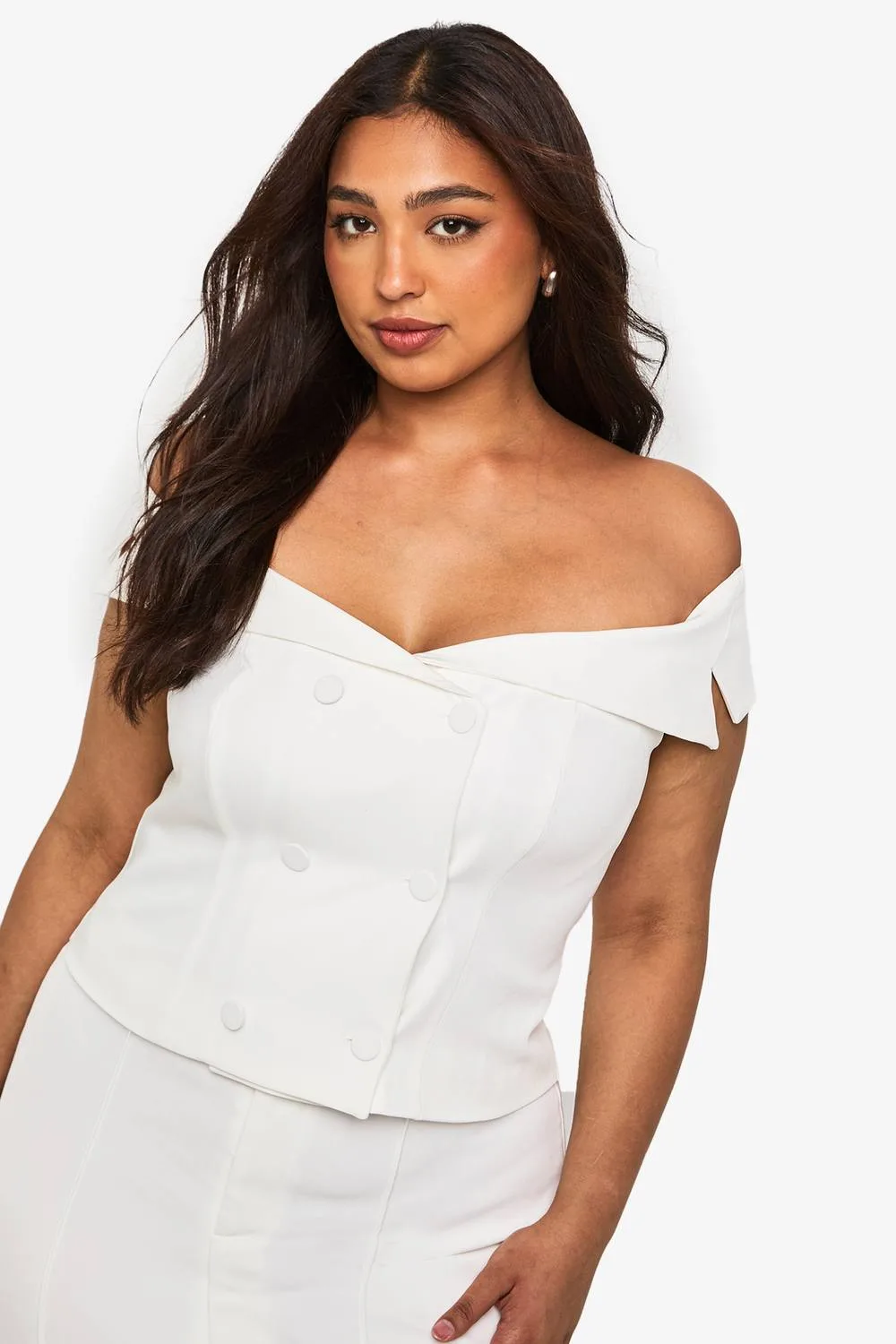 Occasion Tailored Off-Shoulder Top by boohoo