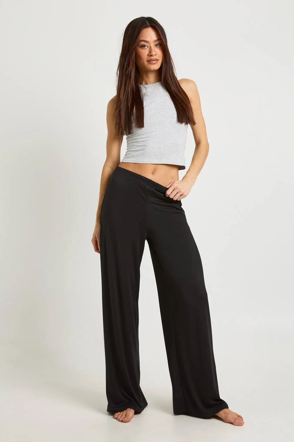 Tall Jersey Wide Leg Pyjama Trouser 2 Pack by boohoo