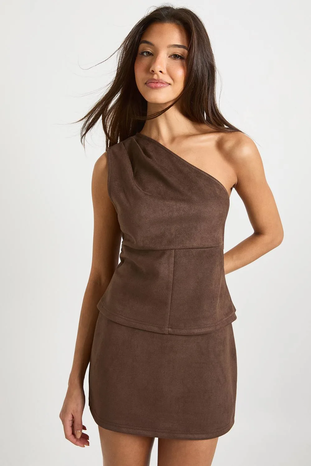 Faux Suede Mini Skirt by boohoo