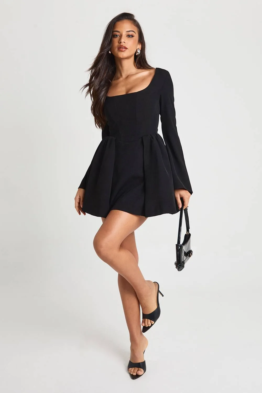 Structured Corset Skater Dress by boohoo