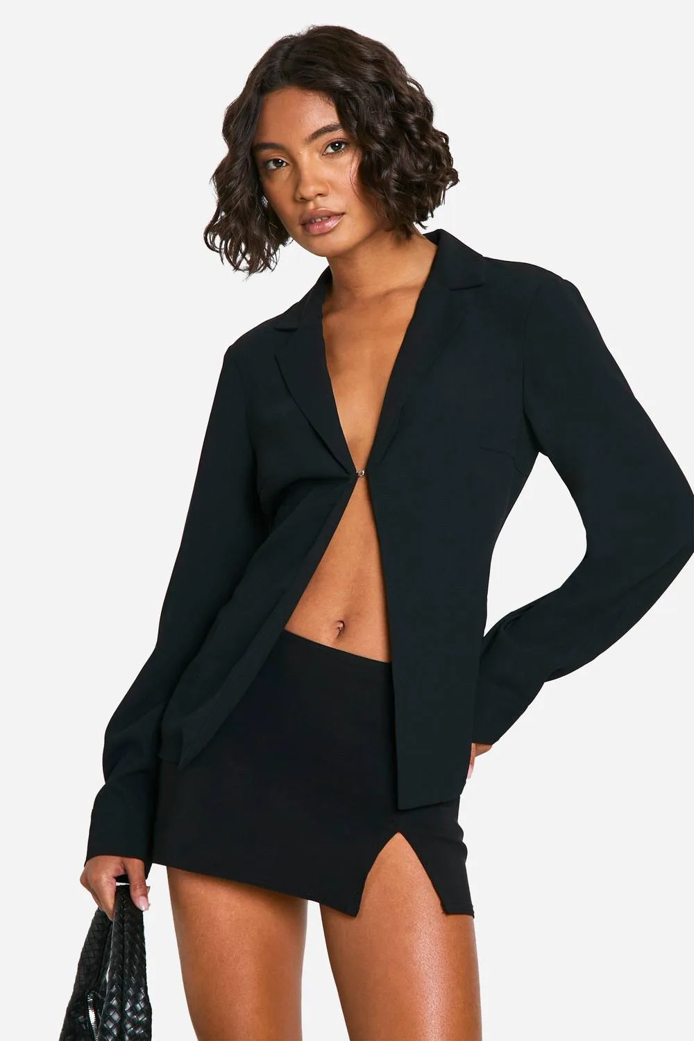 Single Fastening Crepe Fitted Blouse by boohoo