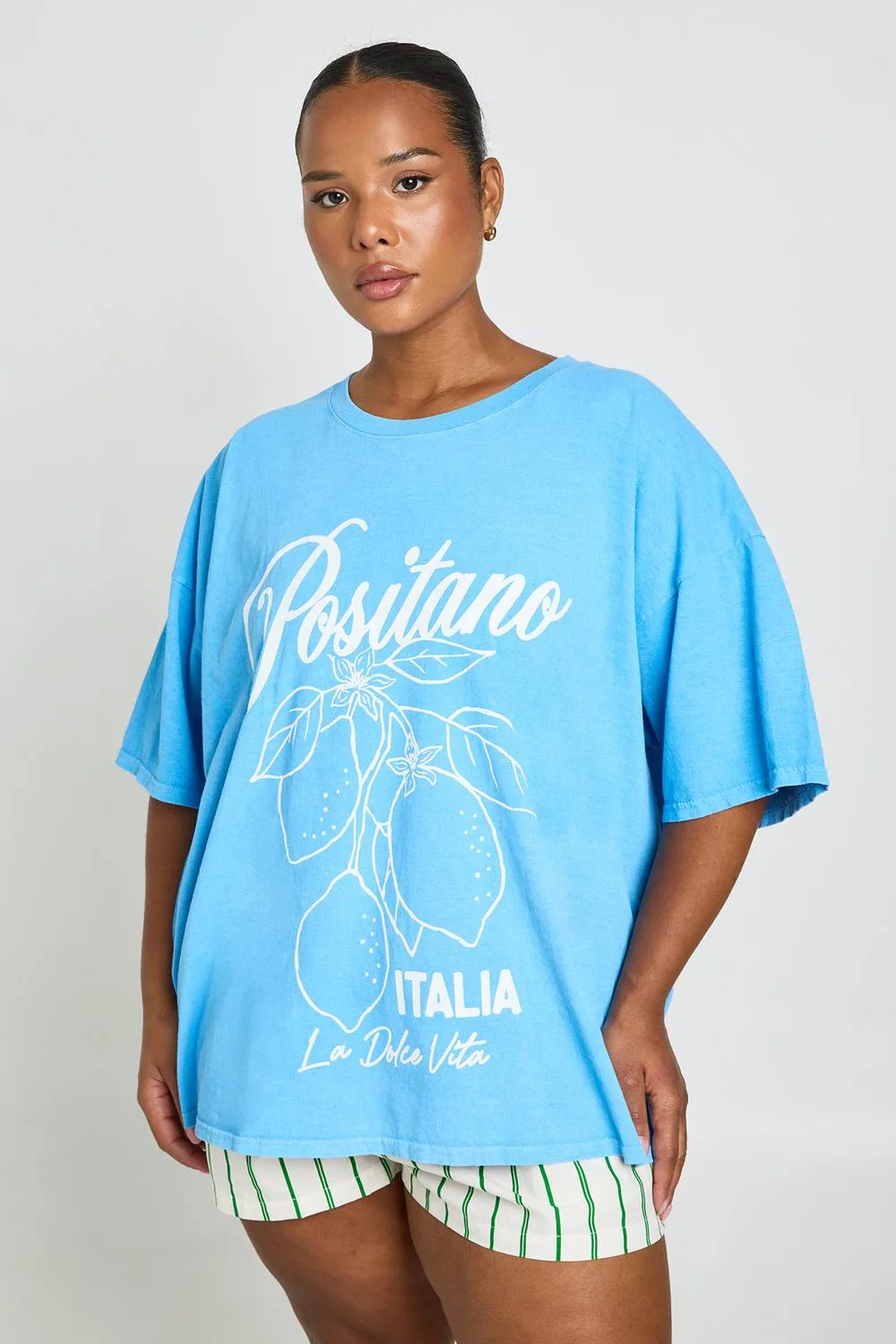 Positano Italia Printed T-Shirt by boohoo