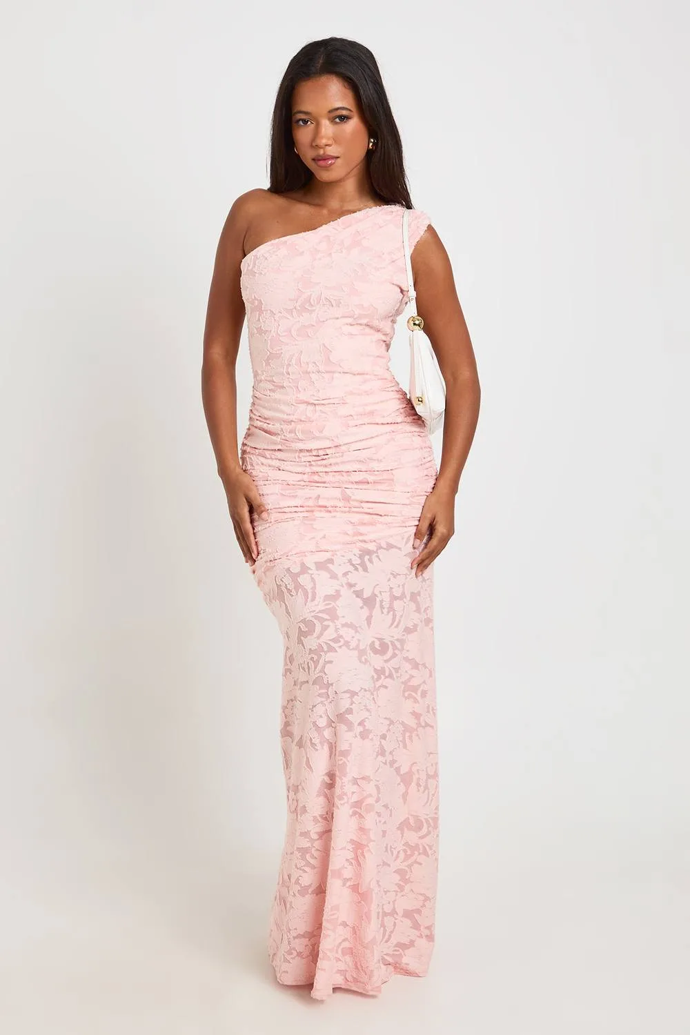 Burnout Floral Asym Neck Maxi Dress by boohoo