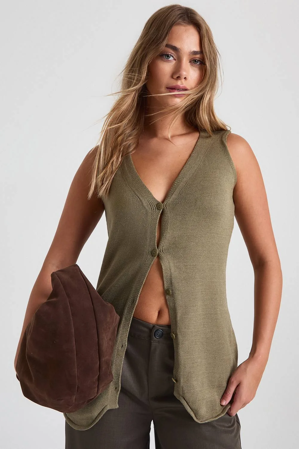 Longline Knitted Waistcoat by boohoo