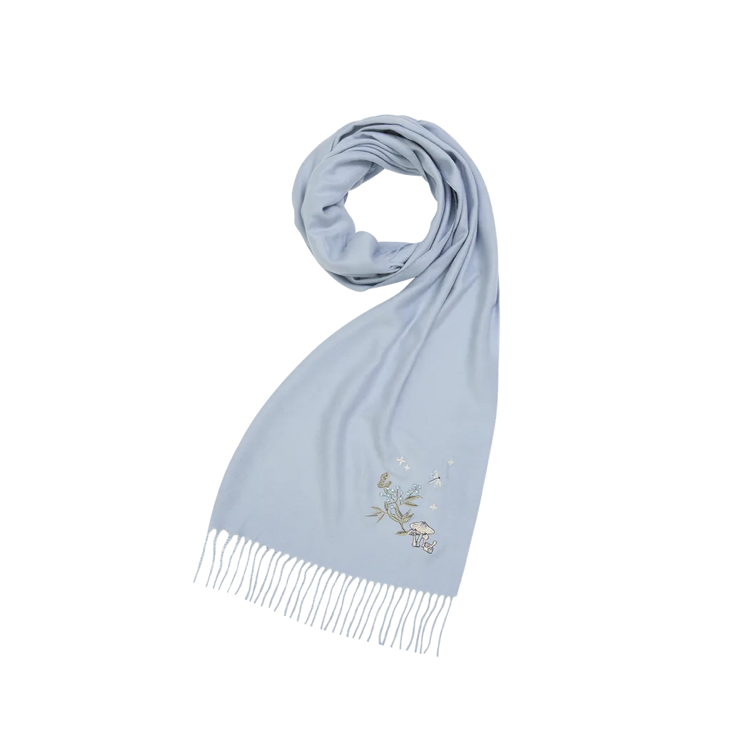 Magical Mushroom Embroidered Cosy Scarf by Fable England