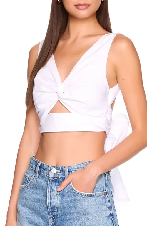 Twist Front Back Tie Cotton Poplin Top by Susana Monaco