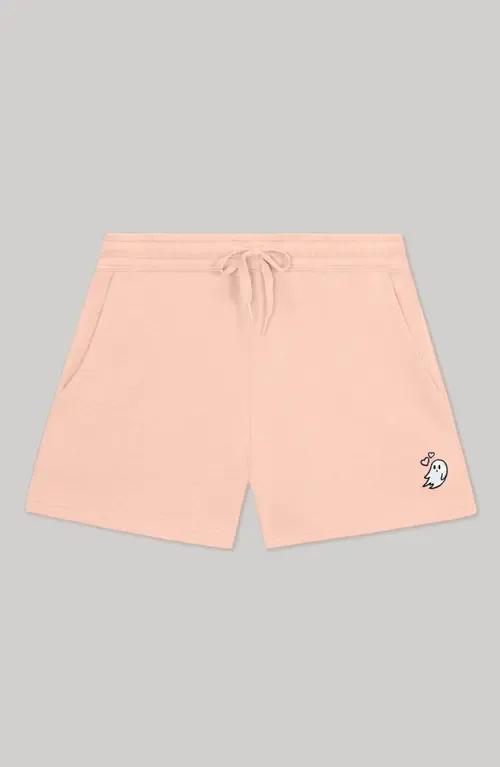 Heartly Ghost Midweight Washed Fleece Shorts by Dalix