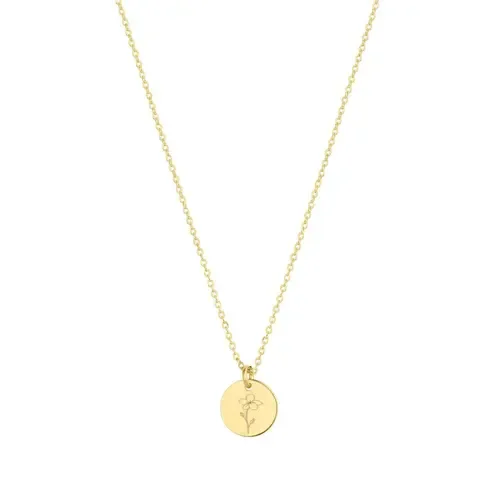Lily Birth Flower Necklace in Gold/February by Set & Stones