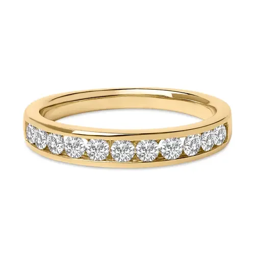 14K Gold 1/2 Cttw Round Diamond 11 Stone Channel Set Band by Haus of Brilliance