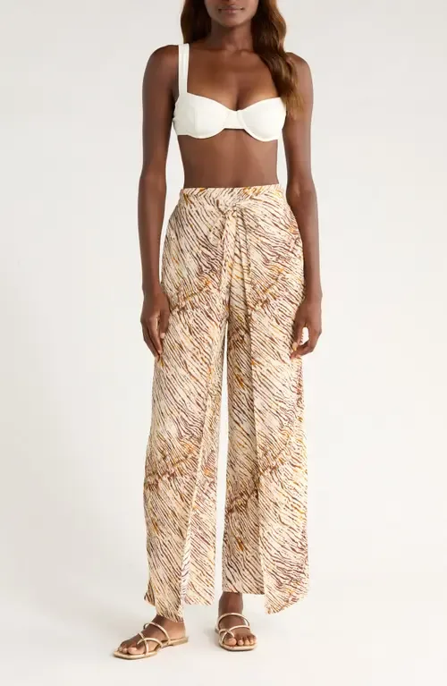 Print Cover-Up Wrap Pants by Elan